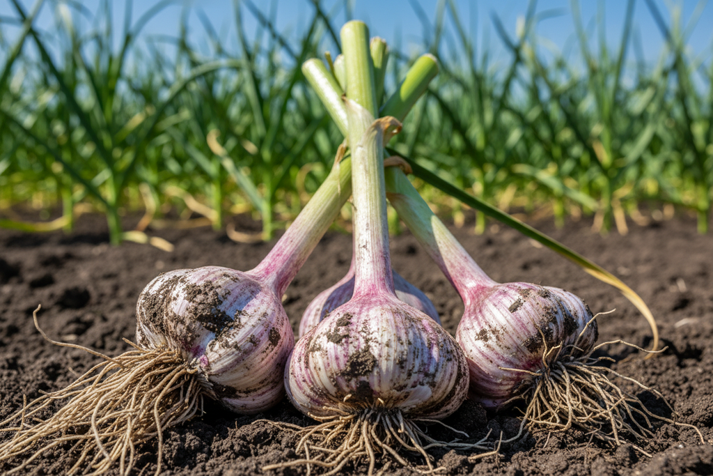 Music Garlic - Close Up at harvest