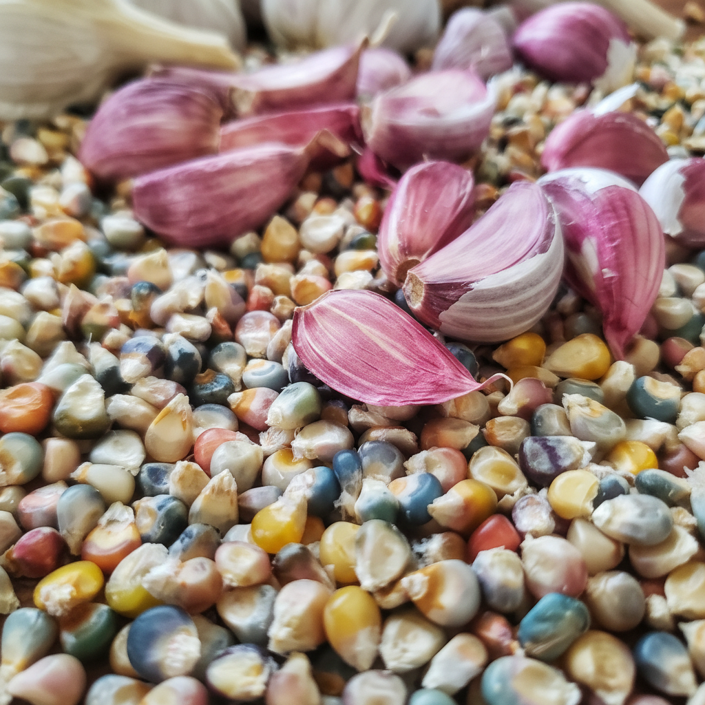 Morado burgundy Cloves on glass gem corn