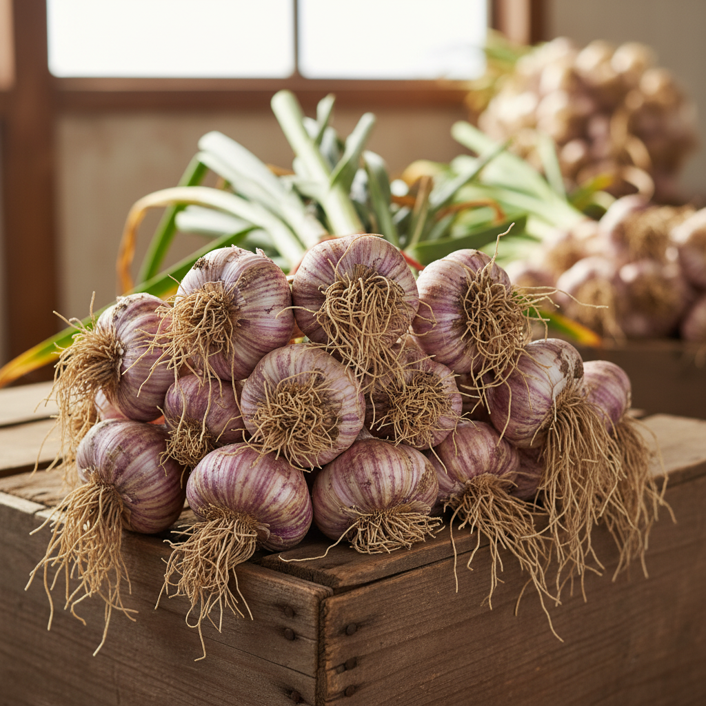 Russian Red Garlic Curing Garlic